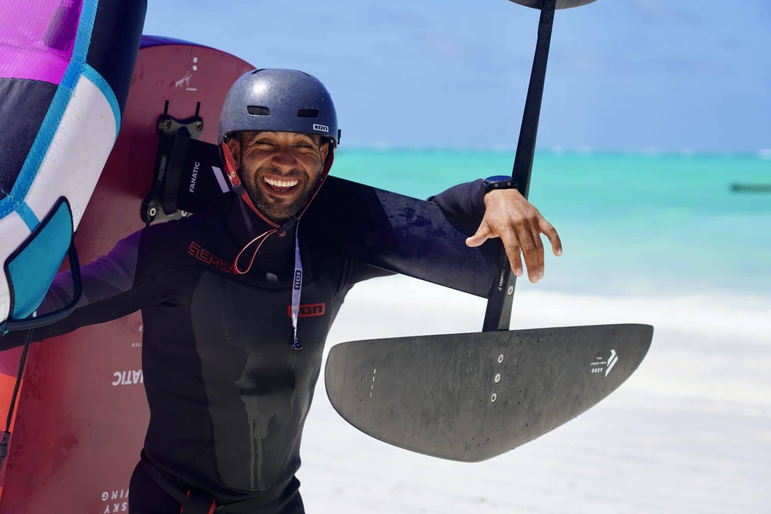 ION Anzug und Ausrüstung Hydrofoil Tragflügelfolie Tragflügelfolie Unterricht Paje Beach Zanzibar Tanzania